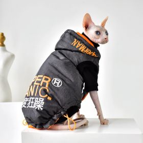 Hairless Cat Clothing With Winter Coat (Option: Black-S)