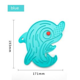 Lick Food Plate Pet Slow Food Plate Anti-choke Slow Feeding (Option: Pearlescent Bag Packaging-Dolphin Cyan)