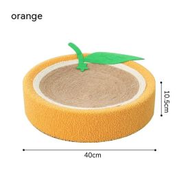 Cat Scratch Board Wear-resistant Non-chip Round Sofa Protector (Option: One Piece-Orange)