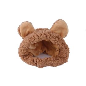 Curly Hair Pet Hat Cat Funny Dress Up Pet Products (Option: Camel-Average Size)