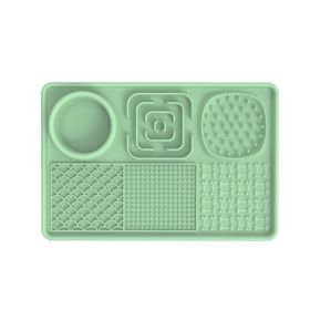 Dog Slow Food Mat Sucker (Option: Green Rectangle)