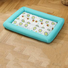 Summer Cool Sandwich Dog's Nest Cushion Pet Supplies (Option: Blue kiwifruit-XL)