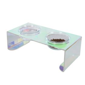 Pet Cat Dog Colorful Neck Table (Option: Colorful-Double Bowls)