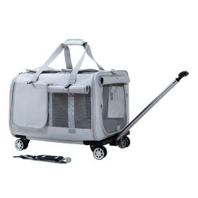 Large Pet Trolley Bag Cat (Option: Light Gray Hidden Windproof-Average Size)