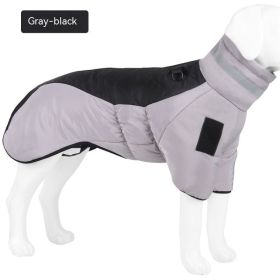 New Winter Pet Thickened Cotton Coat (Option: Gray Black-5XL)