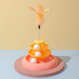 Cat Toy Self-Hi Relieving Stuffy Cat Turntable (Option: With Feather Pink-Opp Bag)