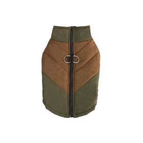 Cross-border Hot Sale Pet Clothing Thickened Warm Dog Cotton Vest Autumn And Winter Pet Dog Clothes In Stock Wholesale (Option: Army Green Coffee-4XL)
