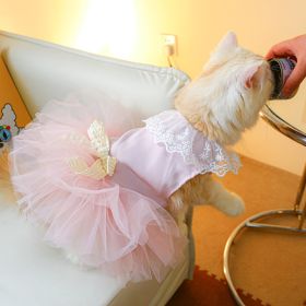 Pet Clothing Cat Clothes Lace Cat (Option: Pink-M)